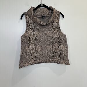 Lisa Bayne Brown Print Muscle Tank Top Size XS Snake Animal‎ Print